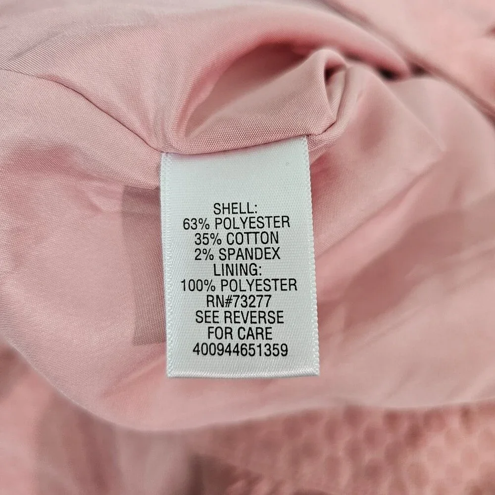 ELLE Sz 10 Y2K Pink Textured Pleated Skater Skirt Zipper Closure Lined Preppy